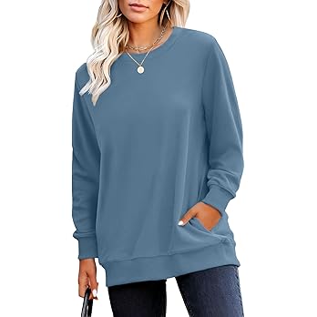 Women’s Dusty Blue Crewneck Sweatshirt - Stellar Style Collection.
