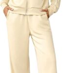 Women's premium cream-colored lounge co-ord set by Stellar Clothing.