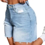 Premium Light Blue Denim Shorts for Women - Stellar Cloth